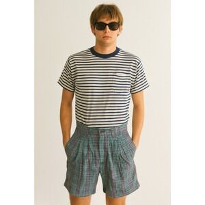 Fluid Casual Chino Shorts Plaid Mid Rise Vintage 90s Pockets Men's‎ Size 29